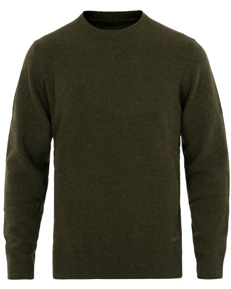 Barbour Essential Crew-Neck Striktrøje i uld
